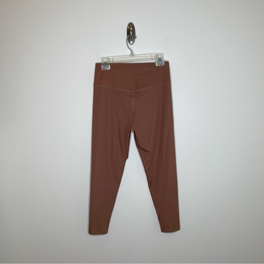 Girlfriend Collective Rib High Rise 7/8 Legging Rye Brown Large - Picture 5 of 6